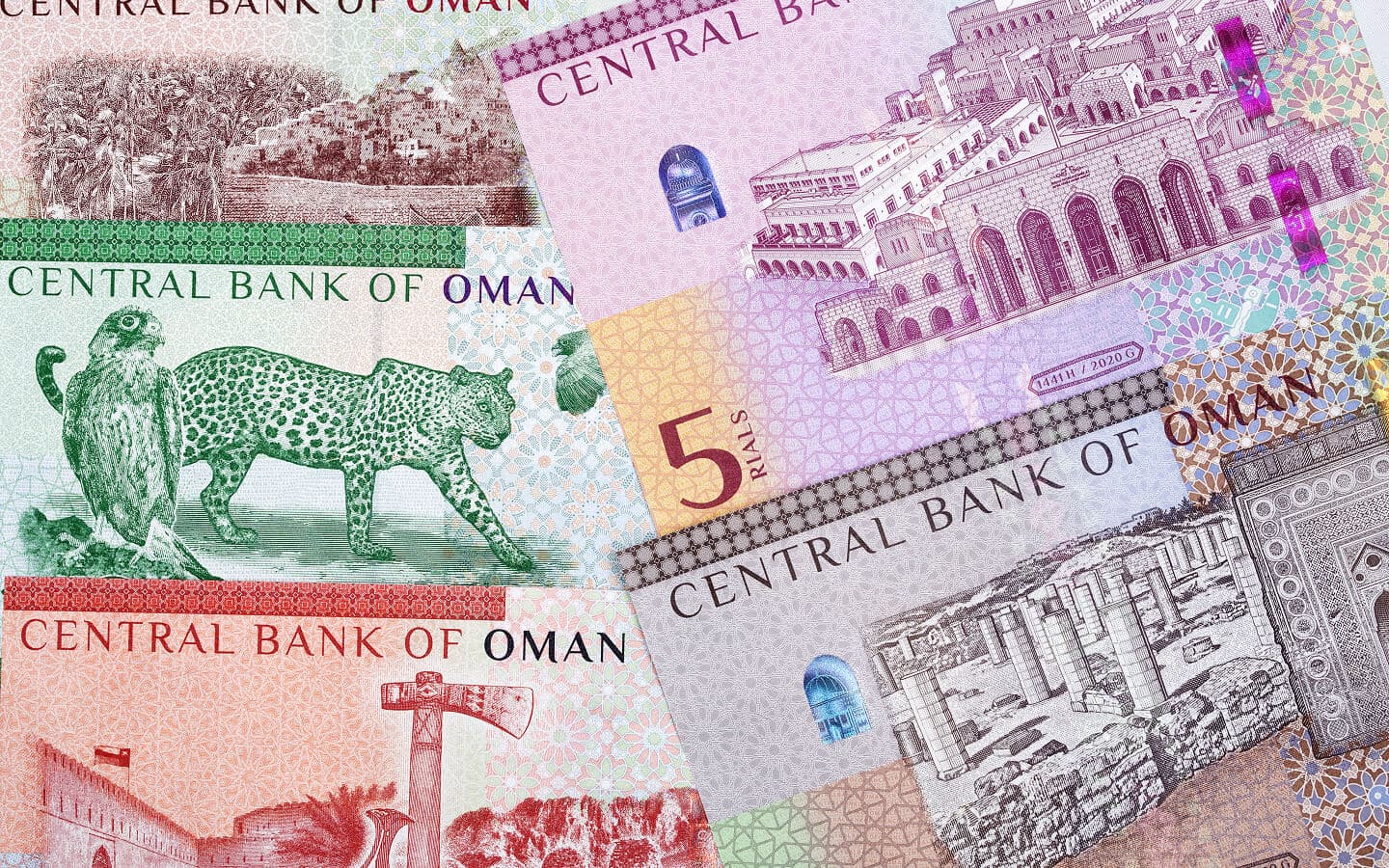 Omani Rial banknotes and coins